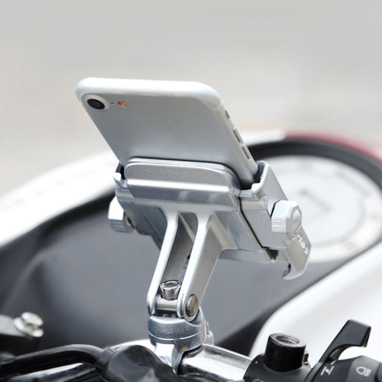 Motorcycle Handlebar Aluminum Alloy Phone Bracket, Suitable for 4-6 inch Device(Black) by bashfashion