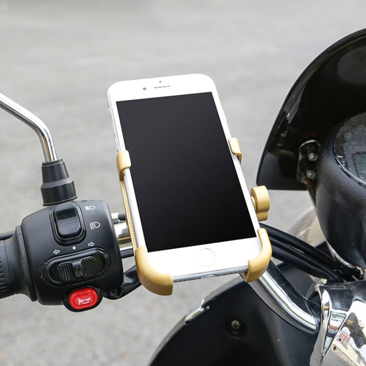 Motorcycle Handlebar Aluminum Alloy Phone Bracket, Suitable for 60-100mm Device(Black) by bashfashion