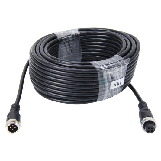 15m M12 4P Aviation Connector Video Audio Extend Cable for CCTV Camera DVR by bashfashion
