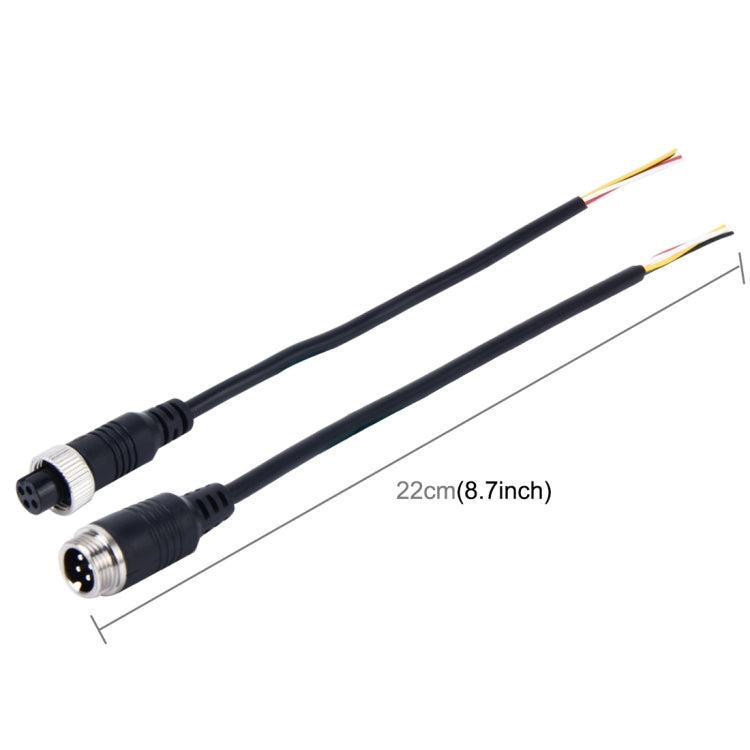 2 PCS M12 Car Auto Monitor Camera DVR Male and Female 4 Pin Video Power Extension Cable Cord, Length: 22cm by bashfashion