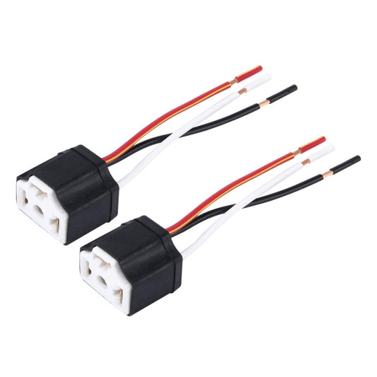 2 PCS H4 Car Auto LED Bulb Ceramic Insulation Socket Holder (No Including Light) by bashfashion