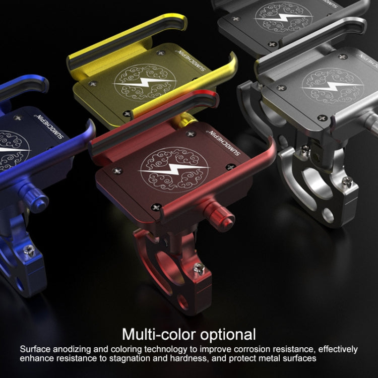 Motorcycle Aluminum Alloy Mobile Phone Bracket with Hook, Suitable for 4-6.5 inch Phones(Black) by bashfashion