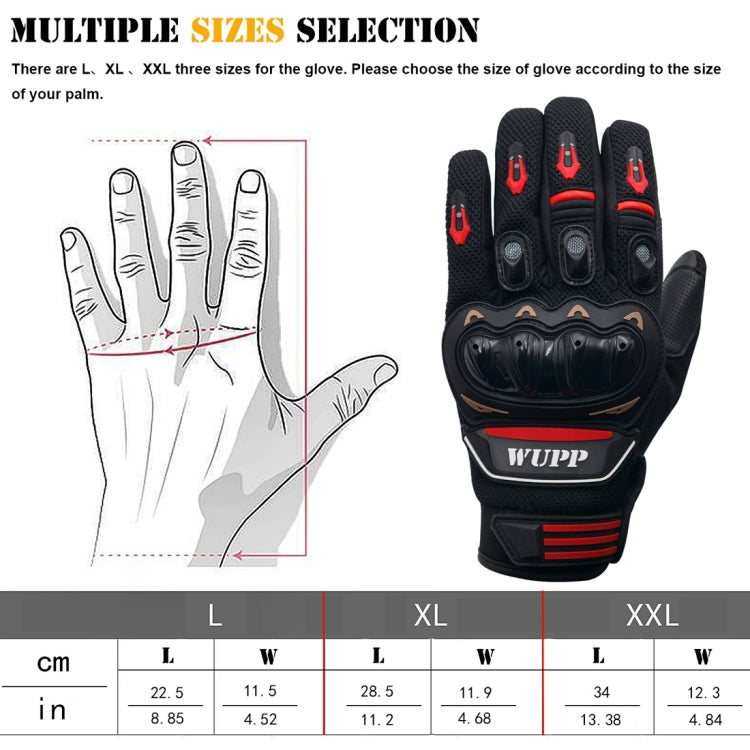 WUPP Motorcycle Gloves Touch Screen Waterproof Breathable Wearable Anti-skid Resistance Summer Winter Full-Finger Protective Gloves, Size: XL by WUPP
