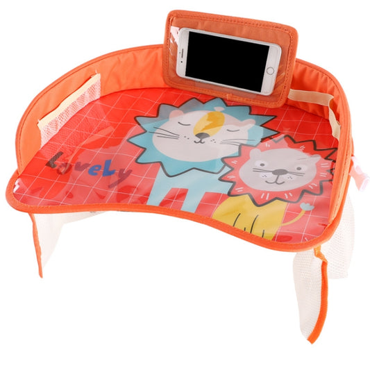 Children Waterproof Dining Table Toy Organizer Baby Safety Tray Tourist Painting Holder with Touch Screen Transparent Bag (Yellow Lion) by bashfashion