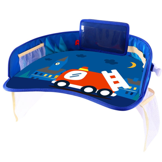 Children Waterproof Dining Table Toy Organizer Baby Safety Tray Tourist Painting Holder with Touch Screen Transparent Bag (Fire Truck) by bashfashion