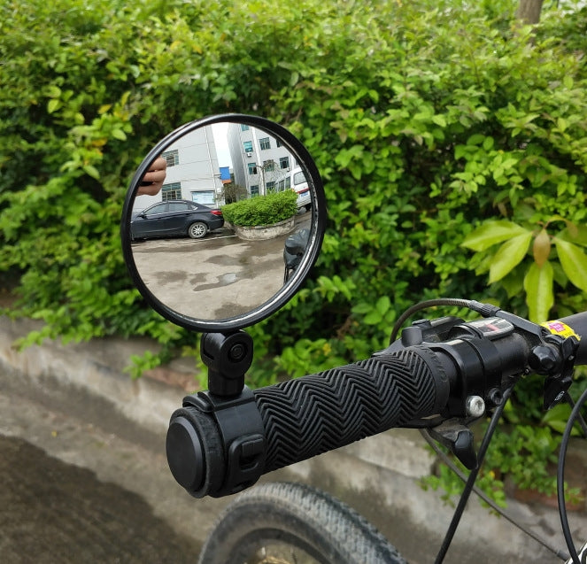 Universal 360 Rotate Adjustable Bicycle Rearview Handlebar Wide-angle Convex Mirror Cycling Rear View Mirror by bashfashion