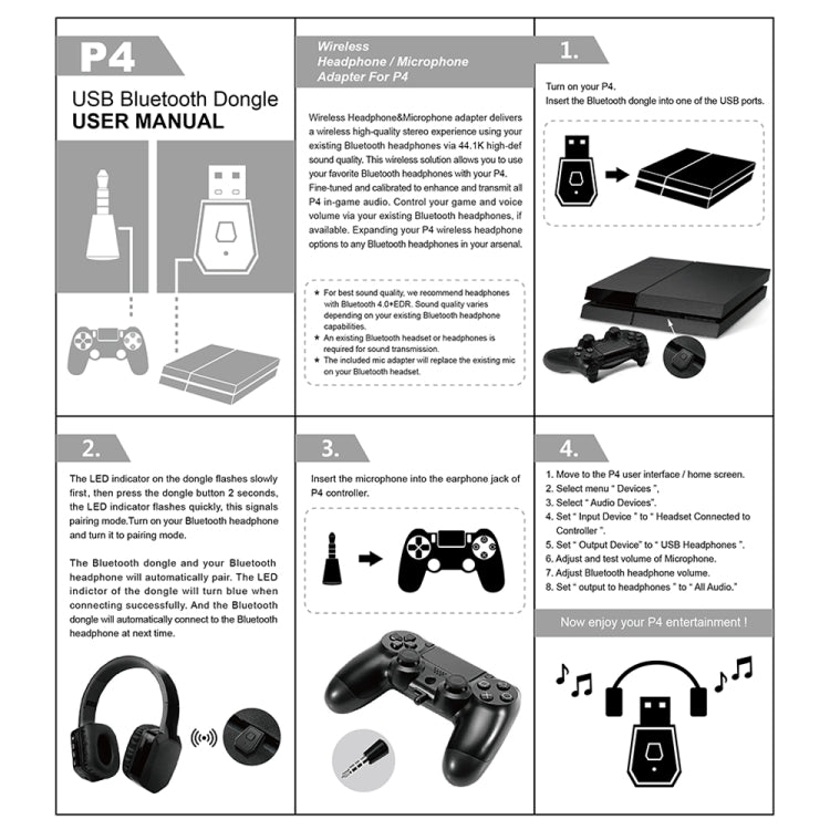 USB 4.0 Bluetooth Adapter Receiver and Transmitters for Sony PlayStation PS4 by bashfashion