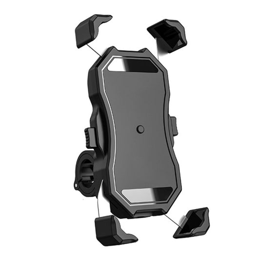 Motorcycle / Bicycle Semi-automatic Contraction Fixing Bracket Phone Holder by bashfashion