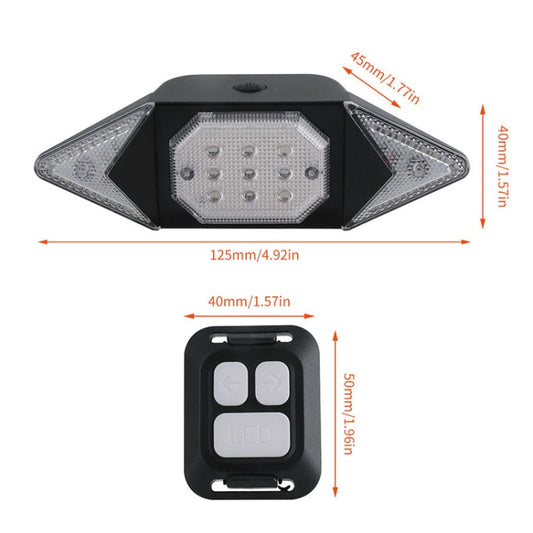 USB Rechargeable Bicycle Turn Light Wireless Remote Control Bike Tail Light by bashfashion