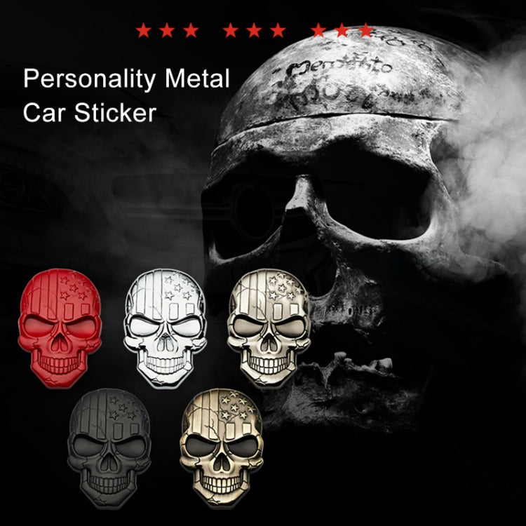 Three-dimensional Devil Skull Metal Plating Car Sticker (Black) by bashfashion