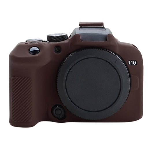 For Canon EOS R10 Soft Silicone Protective Case (Coffee) by bashfashion