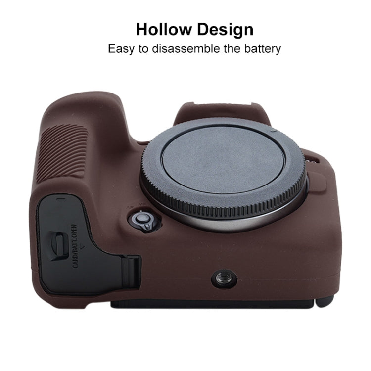 For Canon EOS R10 Soft Silicone Protective Case (Coffee) by bashfashion