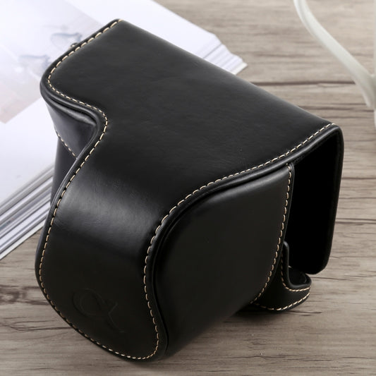 Full Body Camera PU Leather Case Bag with Strap for Sony A6300(Black) by bashfashion