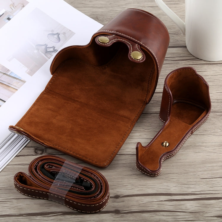Full Body Camera PU Leather Case Bag with Strap for Sony A6300(Coffee) by bashfashion