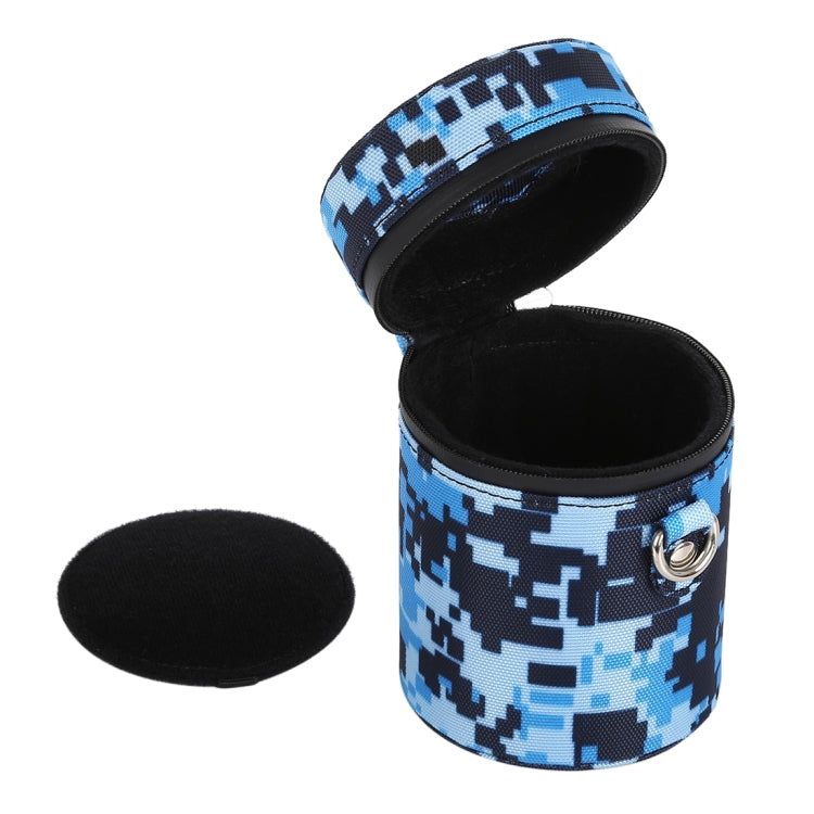 Camouflage Color Small Lens Case Zippered Cloth Pouch Box for DSLR Camera Lens, Size: 11x8x8cm (Blue) by bashfashion
