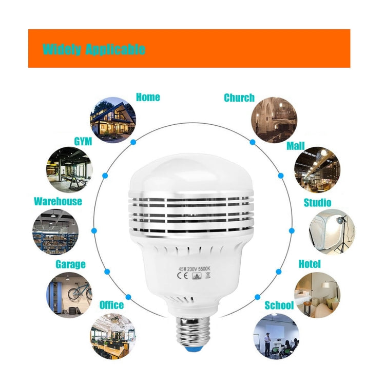 MANTOO PGL45 45W 230V 5500K 5460LM LED Light Bulb for Photography Lighting by MANTOO