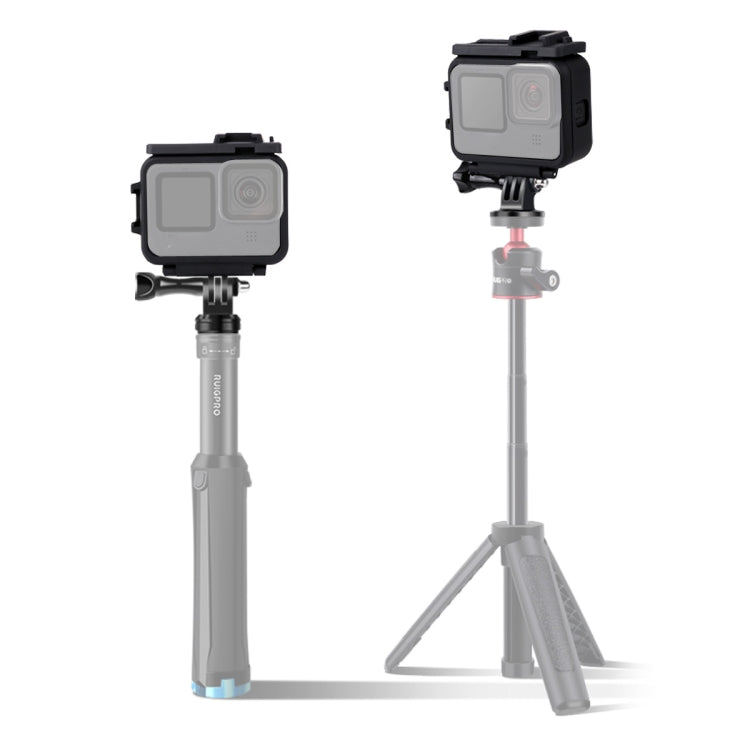 For GoPro HERO10 Black / HERO9 Black Plastic Frame Mount Protective Case with Base Buckle & Long Screw(Black) by bashfashion