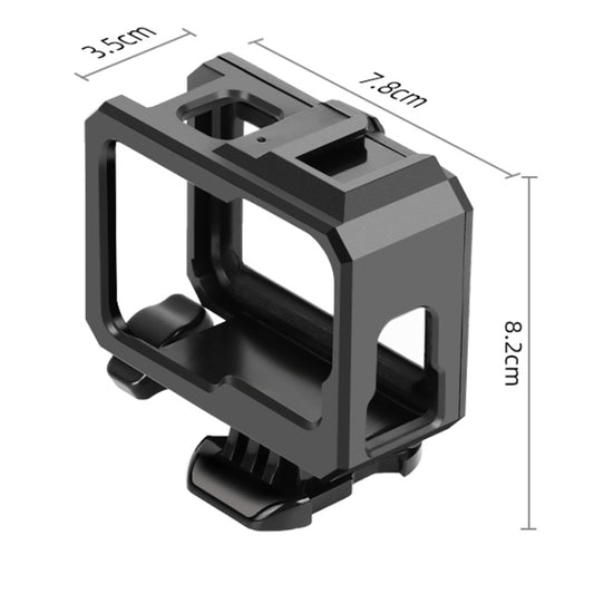 For GoPro HERO10 Black / HERO9 Black ABS Plastic Border Frame Mount Protective Case with Buckle Basic Mount & Screw (Black) by bashfashion