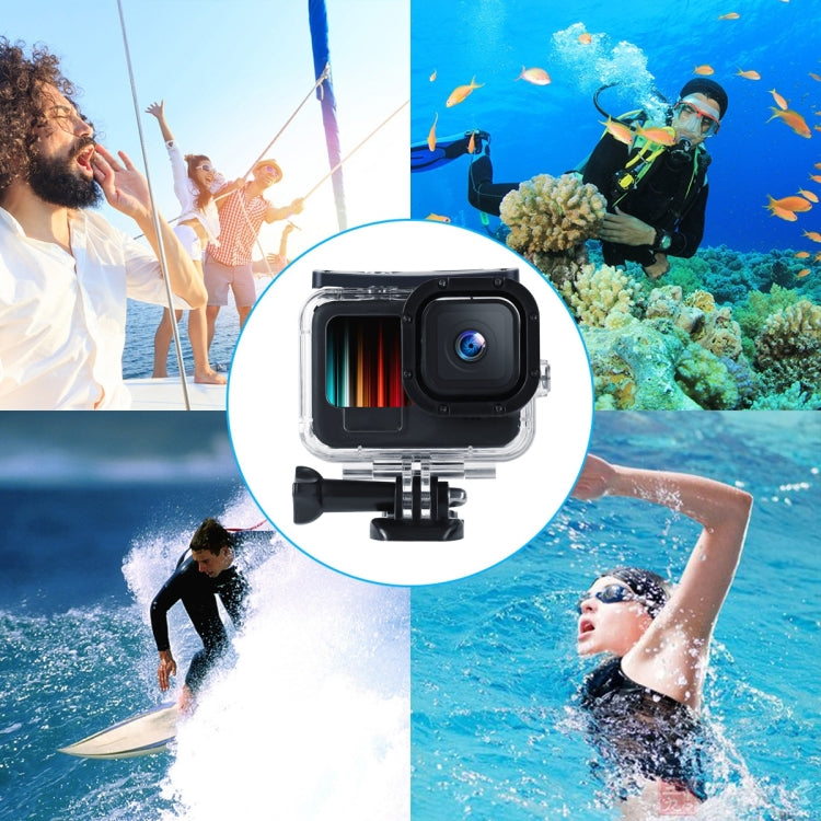 45m Waterproof Housing Protective Case with Buckle Basic Mount & Screw For GoPro HERO10 Black / HERO9 Black by bashfashion