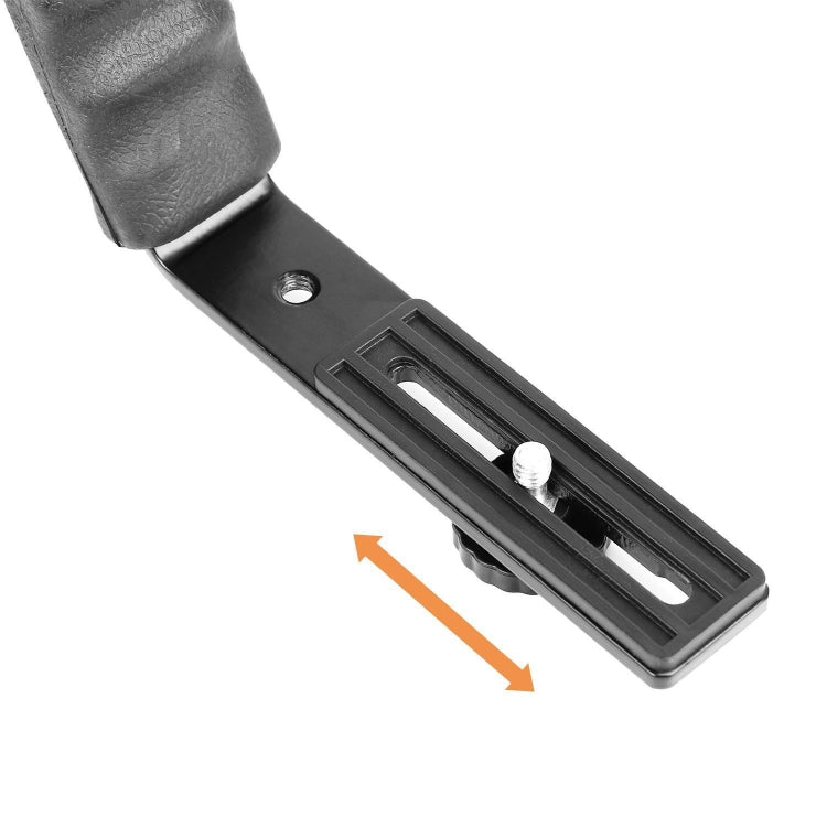 L-Shaped Aluminum Flash Bracket Camera Holder(Black) by bashfashion