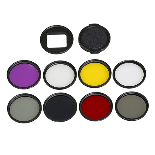 For GoPro HERO5 Sport Action Camera Proffesional 52mm Lens Filter(CPL + UV + ND8 + ND2 + Star 8 + Red + Yellow + FLD / Purple) & Waterproof Housing Case Adapter Ring by bashfashion