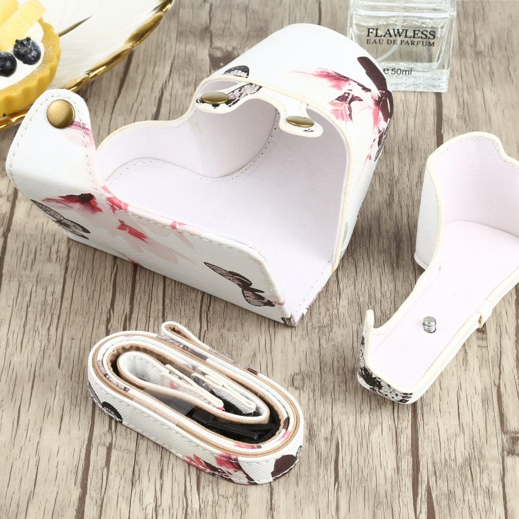 Flower Pattern PU Leather Camera Case for Sony A6000 / A6300 / A6400 / Nex 6 (White) by bashfashion