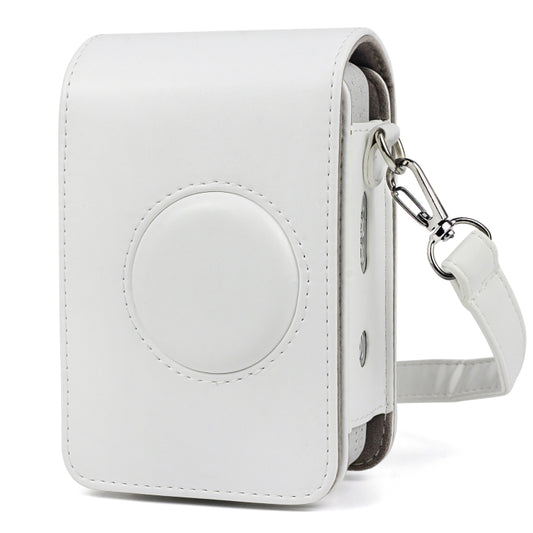 Full Body Camera Retro PU Leather Case Bag with Strap for FUJIFILM instax mini Liplay (White) by bashfashion