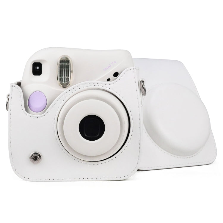 Retro Full Body PU Leather Case Camera Bag with Strap for FUJIFILM instax mini 7+ (White) by bashfashion