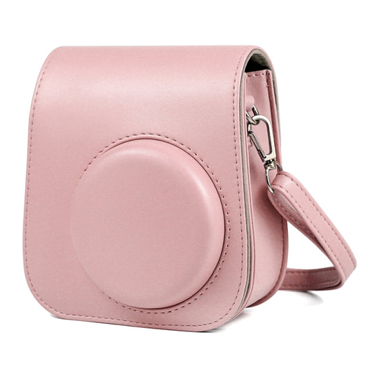 Solid Color Full Body Camera Leather Case Bag with Strap for FUJIFILM Instax mini 11 (Pink) by bashfashion