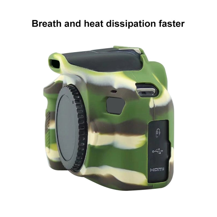 Soft Silicone Protective Case for Canon EOS 2000D (Camouflage) by bashfashion