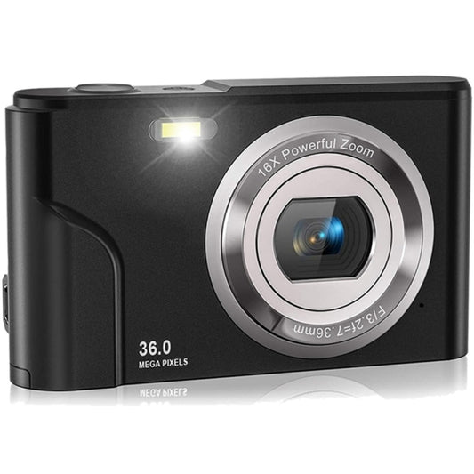 DC311 2.4 inch 36MP 16X Zoom 2.7K Full HD Digital Camera Children Card Camera, EU Plug(Black) by bashfashion