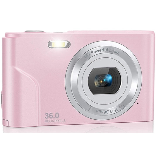 DC311 2.4 inch 36MP 16X Zoom 2.7K Full HD Digital Camera Children Card Camera, EU Plug(Pink) by bashfashion