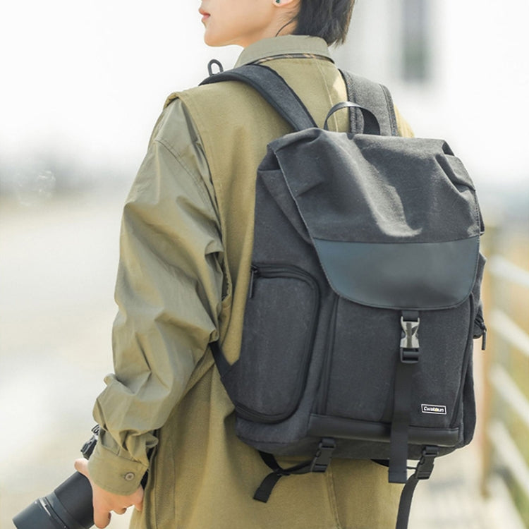 CADeN M8 Side Open Canvas Large Capacity Photography Backpack Shoulder Bag by CADeN
