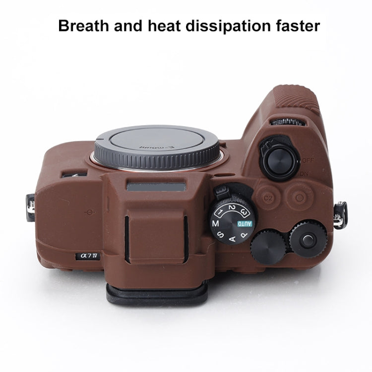 Soft Silicone Protective Case for Sony A7 IV (Coffee) by bashfashion