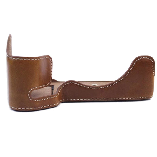 1/4 inch Thread PU Leather Camera Half Case Base for Sony A7 IV (Brown) by bashfashion