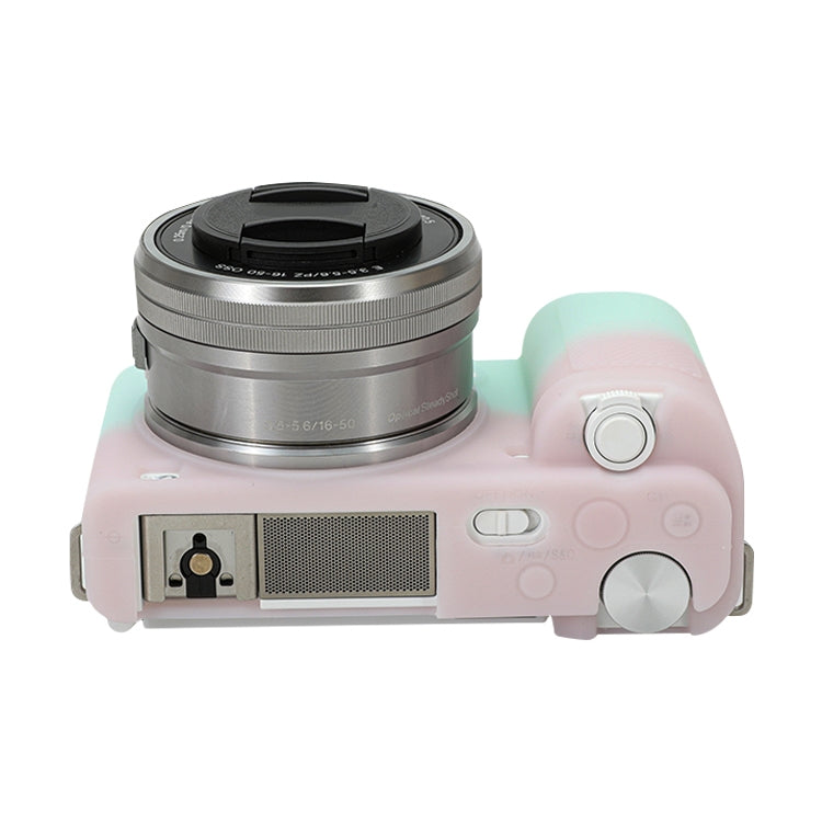 For Sony ZV-E10 Soft Silicone Protective Case (Pink Green) by bashfashion