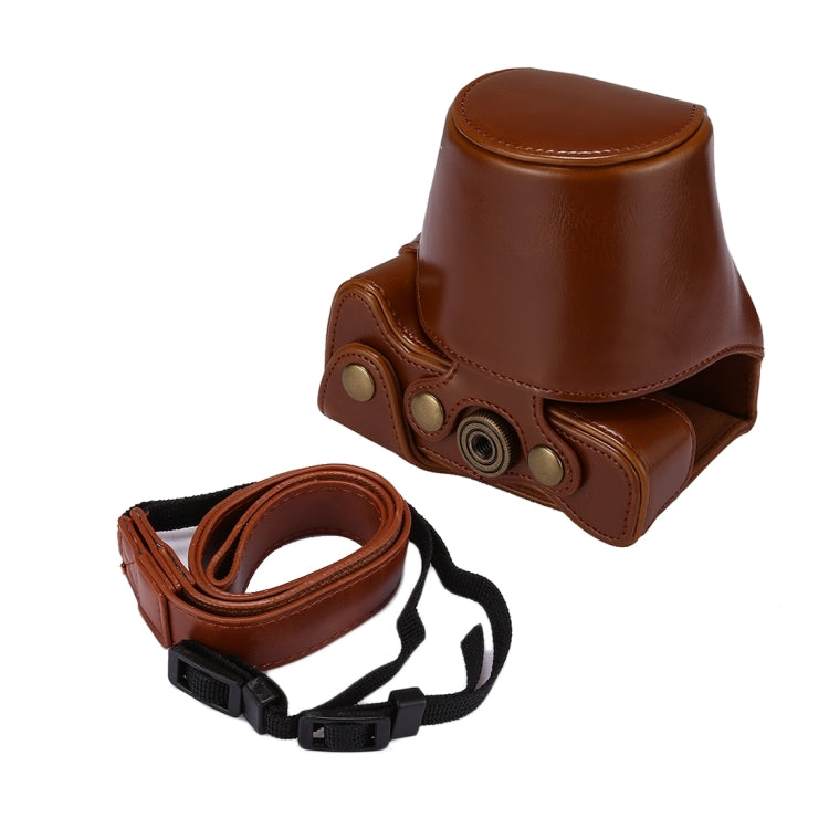 Full Body Camera PU Leather Case Bag with Strap for Canon EOS M6 (Brown) by bashfashion