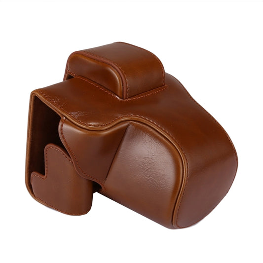 Full Body Camera PU Leather Case Bag with Strap for Canon EOS M5 (Brown) by bashfashion