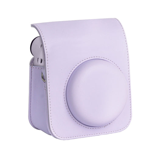 For FUJIFILM instax mini 12 Full Body Leather Case Camera Bag with Strap (Purple) by bashfashion