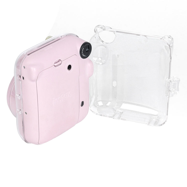 For FUJIFILM Instax mini 12 Crystal Hard Case Camera Bag with Shoulder Strap (Transparent) by bashfashion