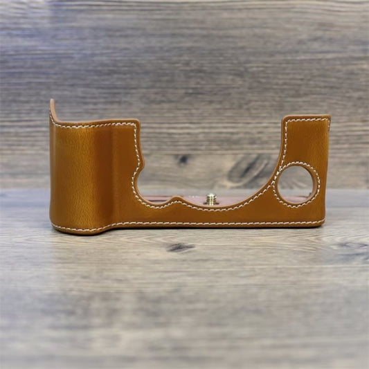 For FUJIFILM X-T5 1/4 inch Thread PU Leather Camera Half Case Base (Brown) by bashfashion