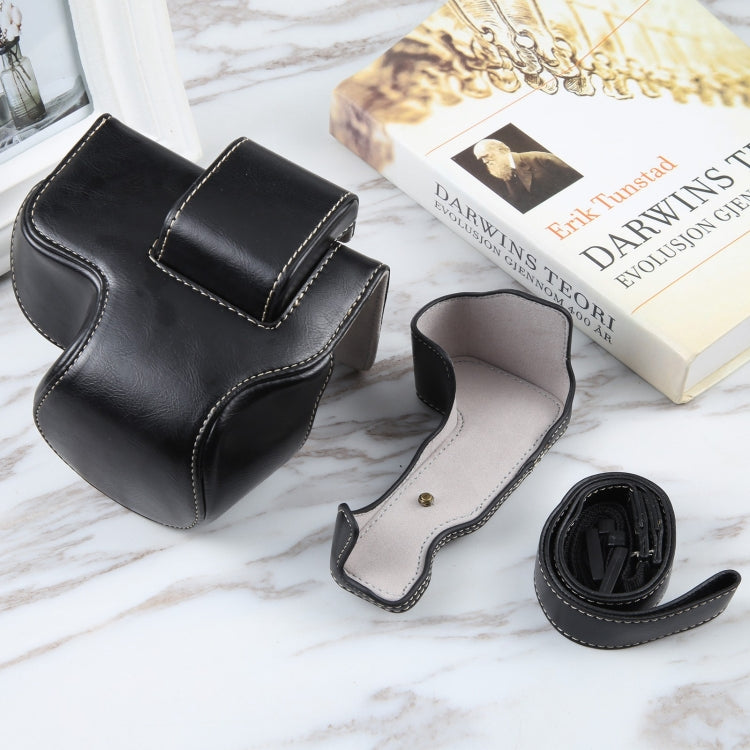 For Nikon Z50 / Z30 Camera Full Body Magnetic Leather Camera Case Bag with Strap (Black) by bashfashion