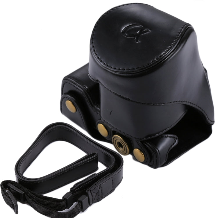 Full Body Camera PU Leather Case Bag with Strap for Sony NEX 5N / 5R / 5T (16-50mm / 18-55mm Lens)(Black) by bashfashion