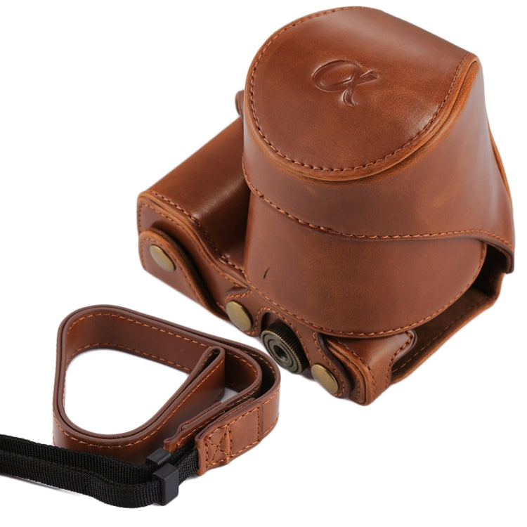 Full Body Camera PU Leather Case Bag with Strap for Sony NEX 5N / 5R / 5T (16-50mm / 18-55mm Lens)(Brown) by bashfashion