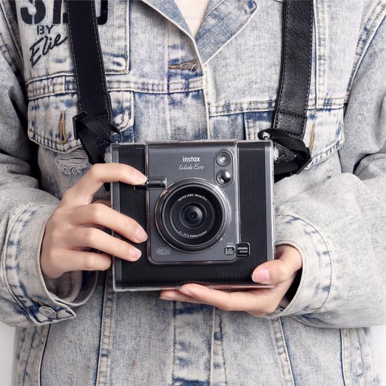 For FUJIFILM instax WIDE Evo Protective Crystal Shell Case with Strap (Transparent) by bashfashion