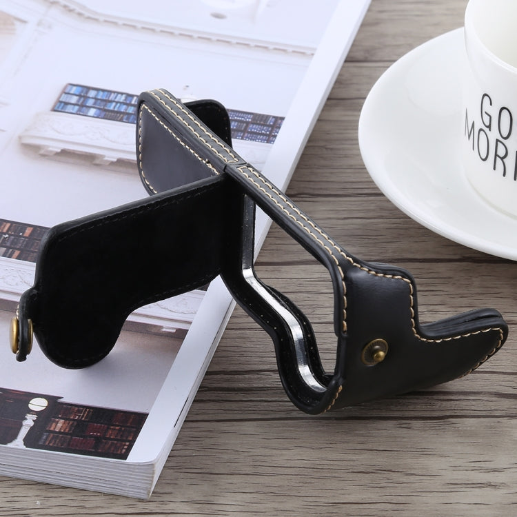 1/4 inch Thread PU Leather Camera Half Case Base for Canon EOS M5(Black) by bashfashion