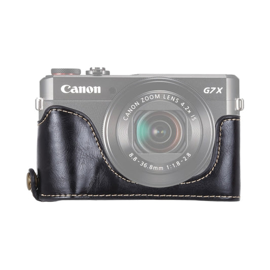 1/4 inch Thread PU Leather Camera Half Case Base for Canon G7 X Mark II (Black) by bashfashion