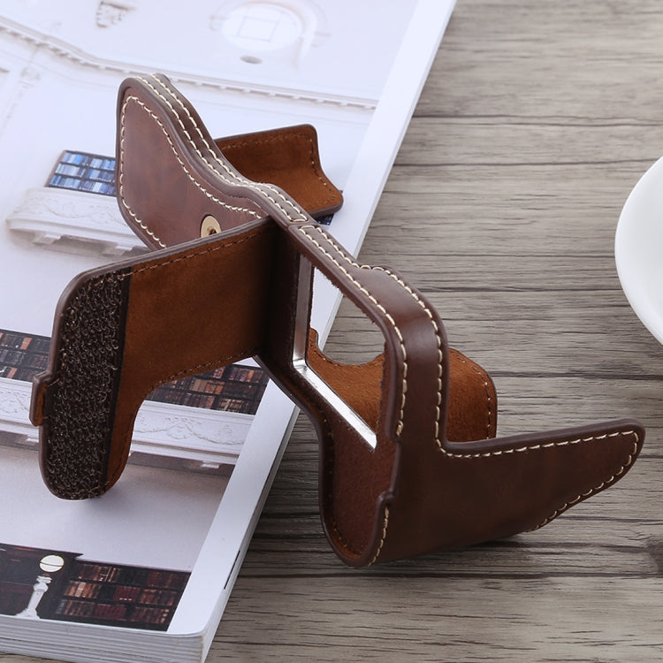 1/4 inch Thread PU Leather Camera Half Case Base for FUJIFILM X-H1 (Coffee) by bashfashion