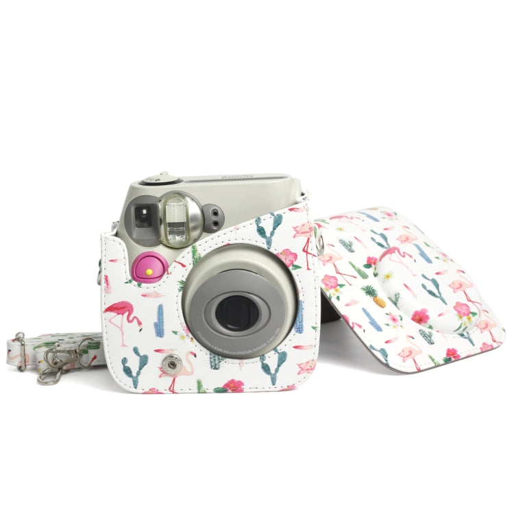 Flamingo Cactus Pattern PU Leather Protective Camera Case Bag For FUJIFILM Instax Mini 7S / 7C Camera by bashfashion