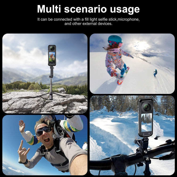 For Insta360 X4 Aluminum Alloy Metal Protective Cage Housing Frame (Black) by bashfashion